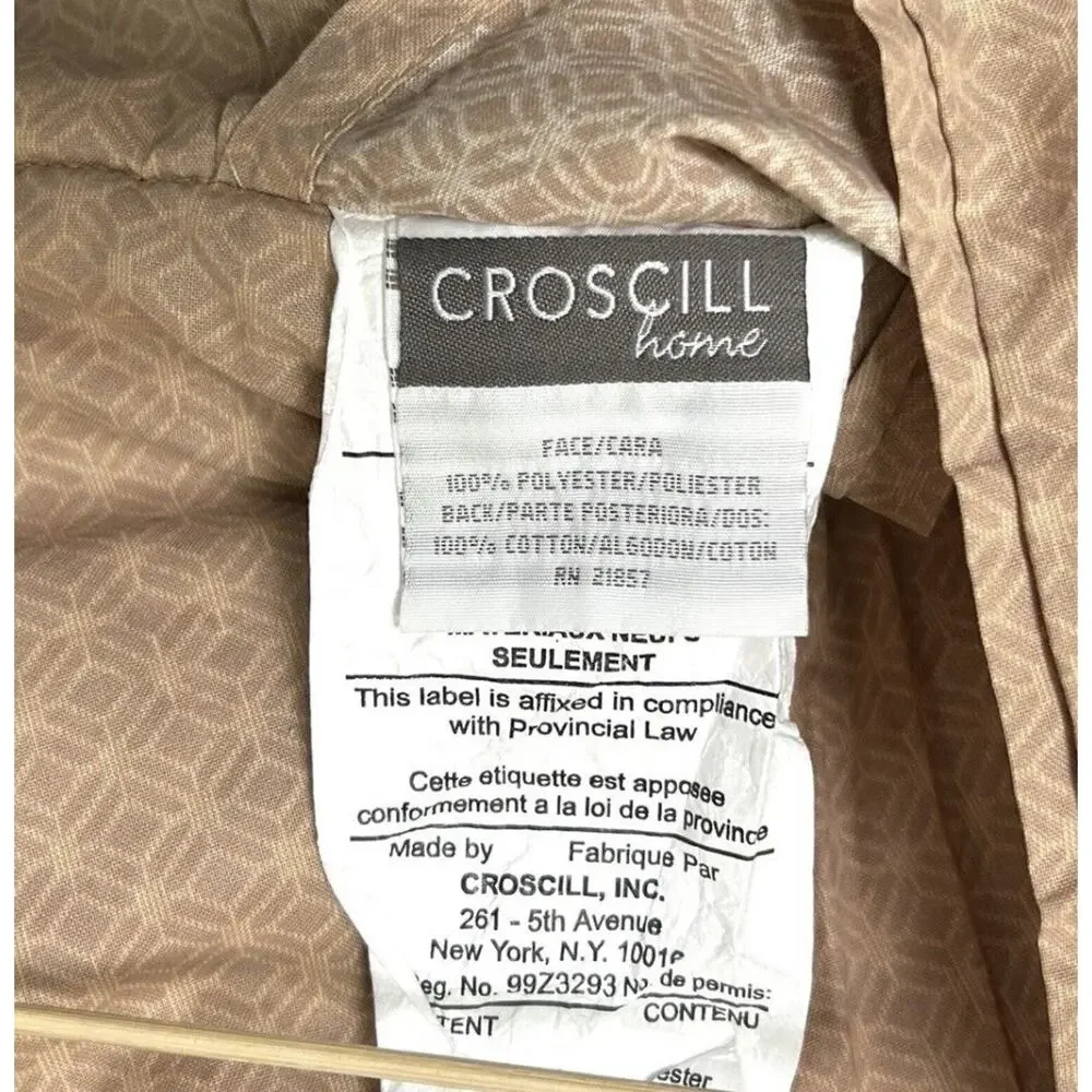 Croscill King Pillow Shams Green Gold Cinnamon Damask Rope Border Carrington